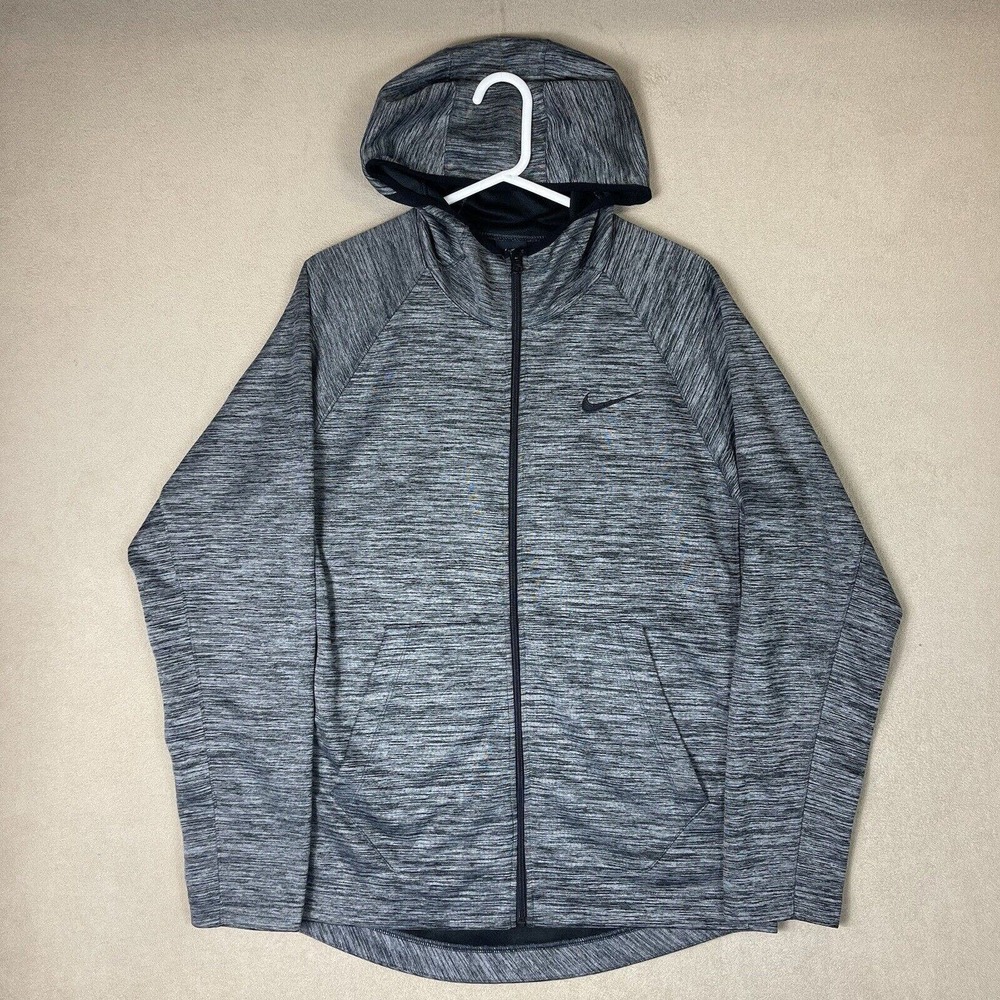 Nike Hoodie Mens Large Gray Epic Full Zip Sweatshirt Casual Outdoor Logo Adult
